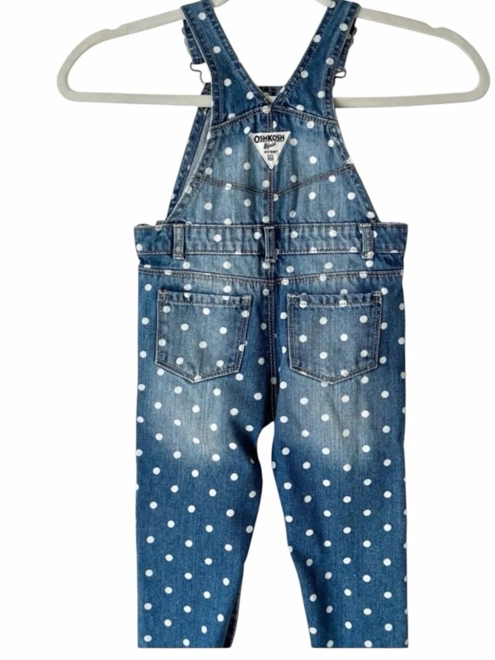 OshKosh B'gosh Blue and White Denim Overalls